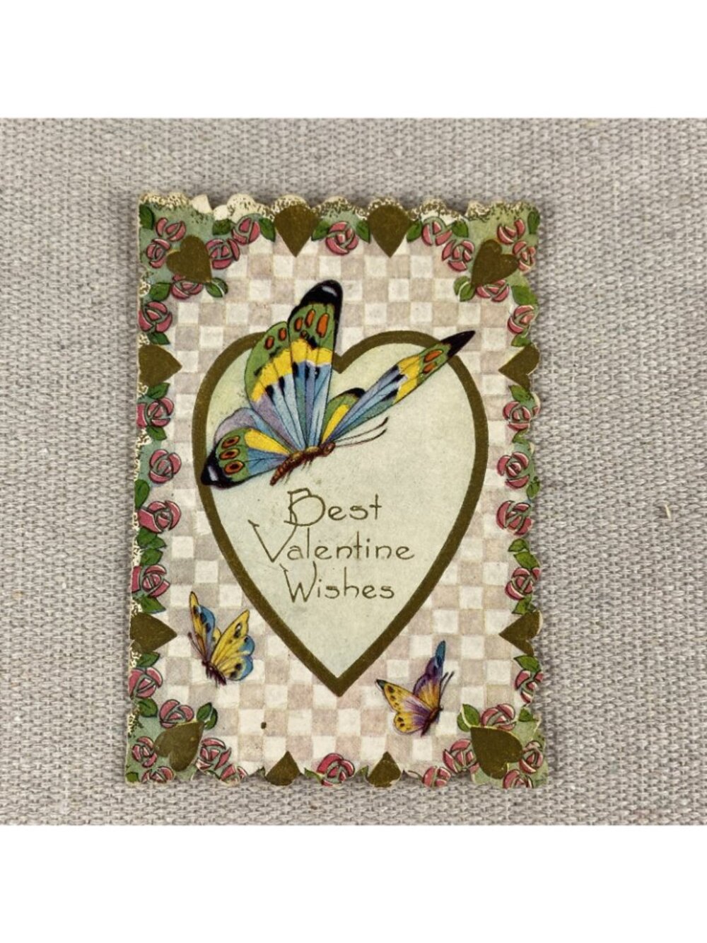 Lot Of 7 Antique Whitney Made Valentine's Day Cards Die Cut Embossed 1920s - Picture 7 of 16
